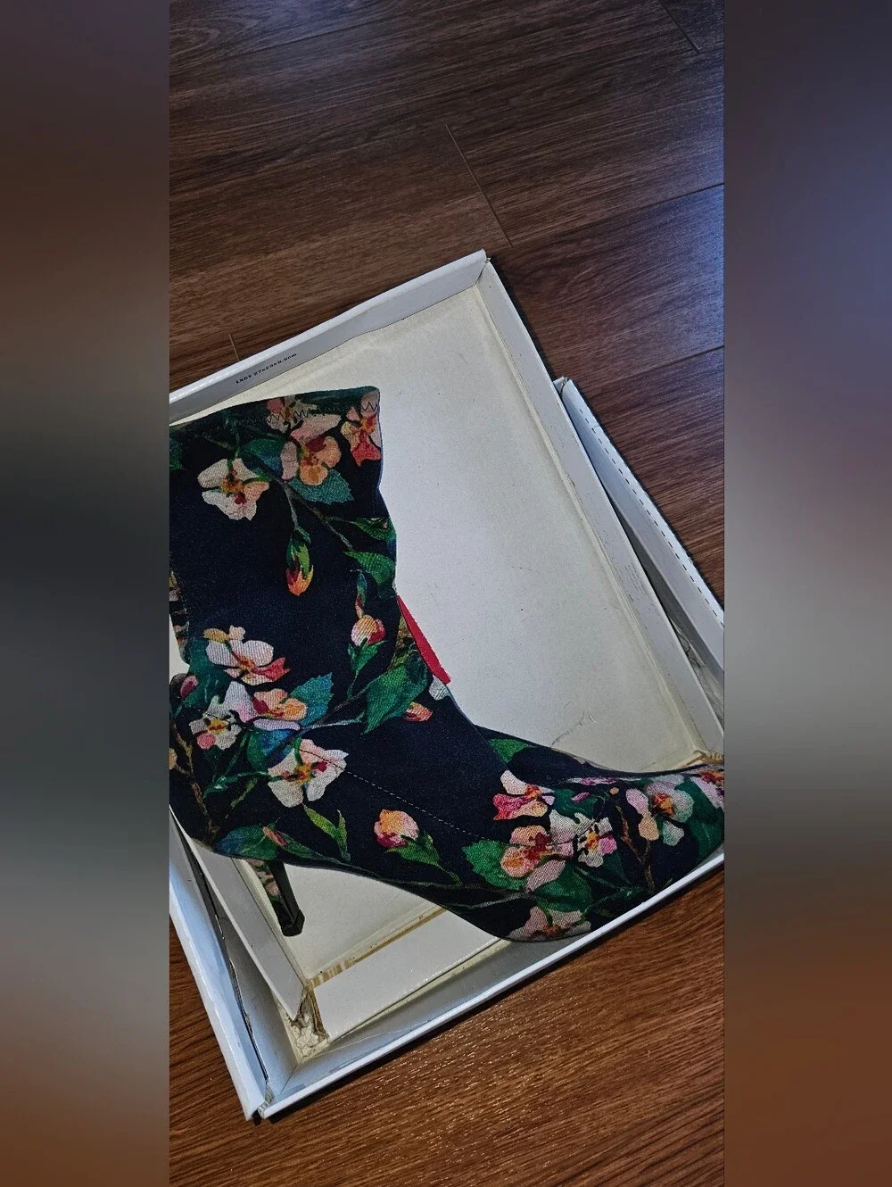 Topshop 'Bonbon' Floral Print Pointed Sock Booties